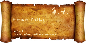 Hofman Anita névjegykártya